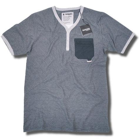 Lambretta Baseball Neck Fine Stripe Short Sleeve T Shirt Dark Navy Preview